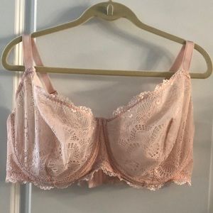 Torrid light pink lace unlined bra 44DDD